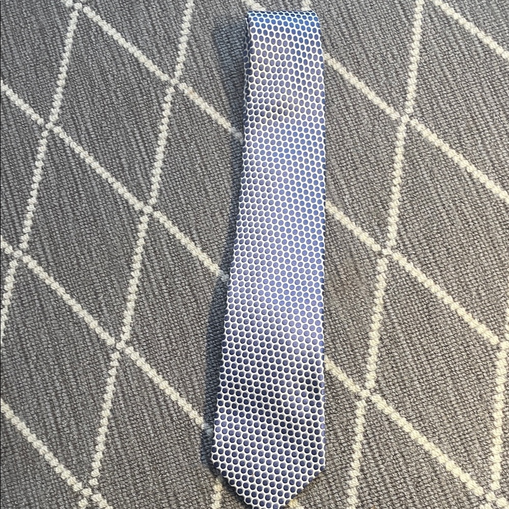 Men's Blue grey Patterned Tie - Picture 2 of 3